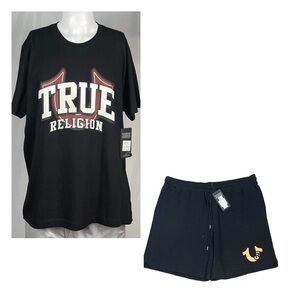 New (Set) XXL True Religion Short Sleeve Graphic T-shirt XXL Athletic Gym Shorts